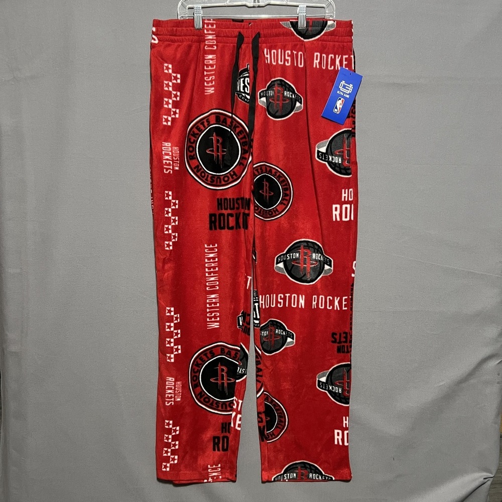 Houston Rockets Pajama Pants Mens XL‎ Red Ultra Game Fleece Sleepwear Lounge NBA
